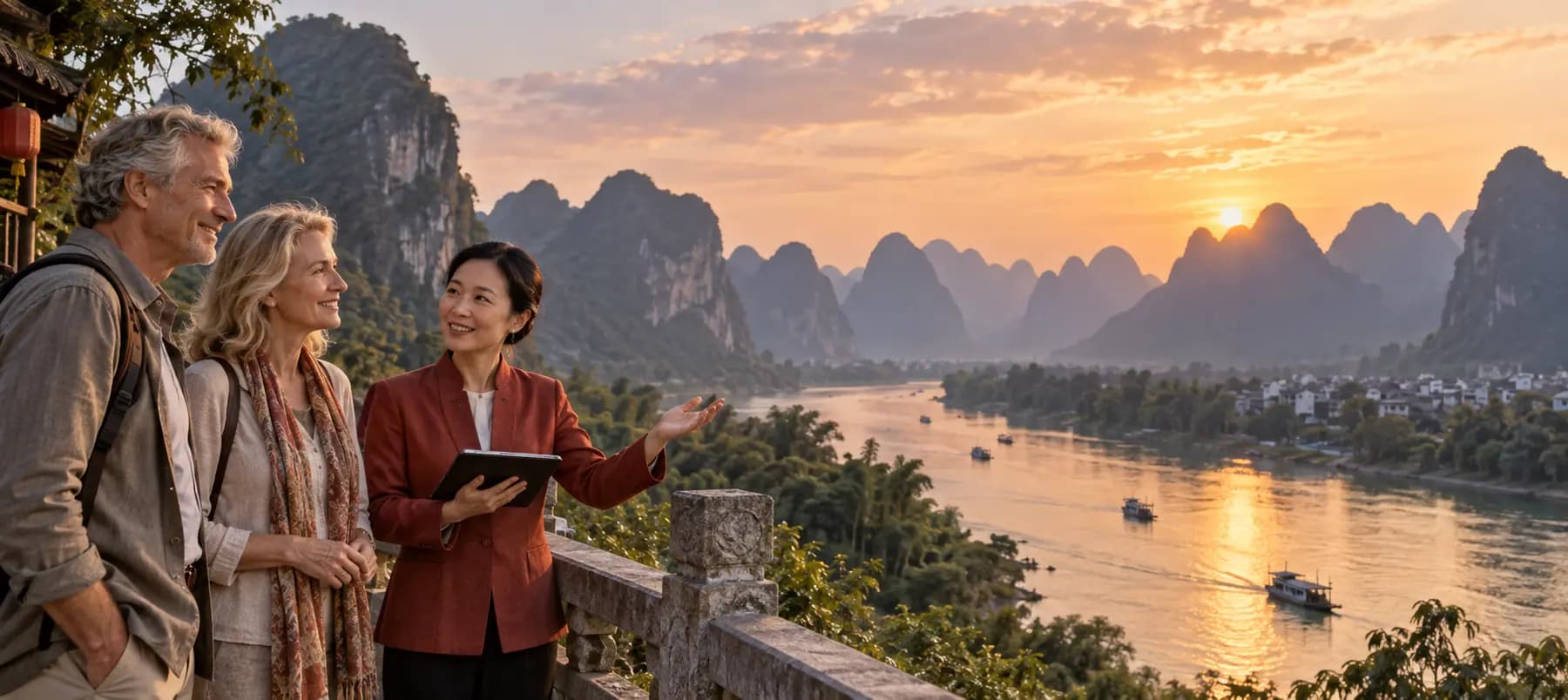 桂林山水旅程的形象示意